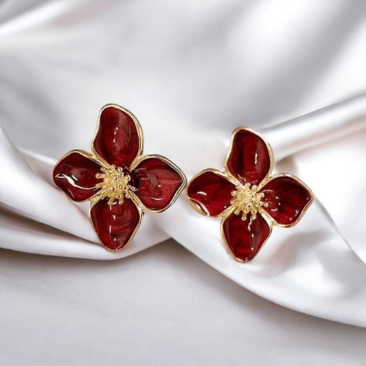 Red Petal earrings